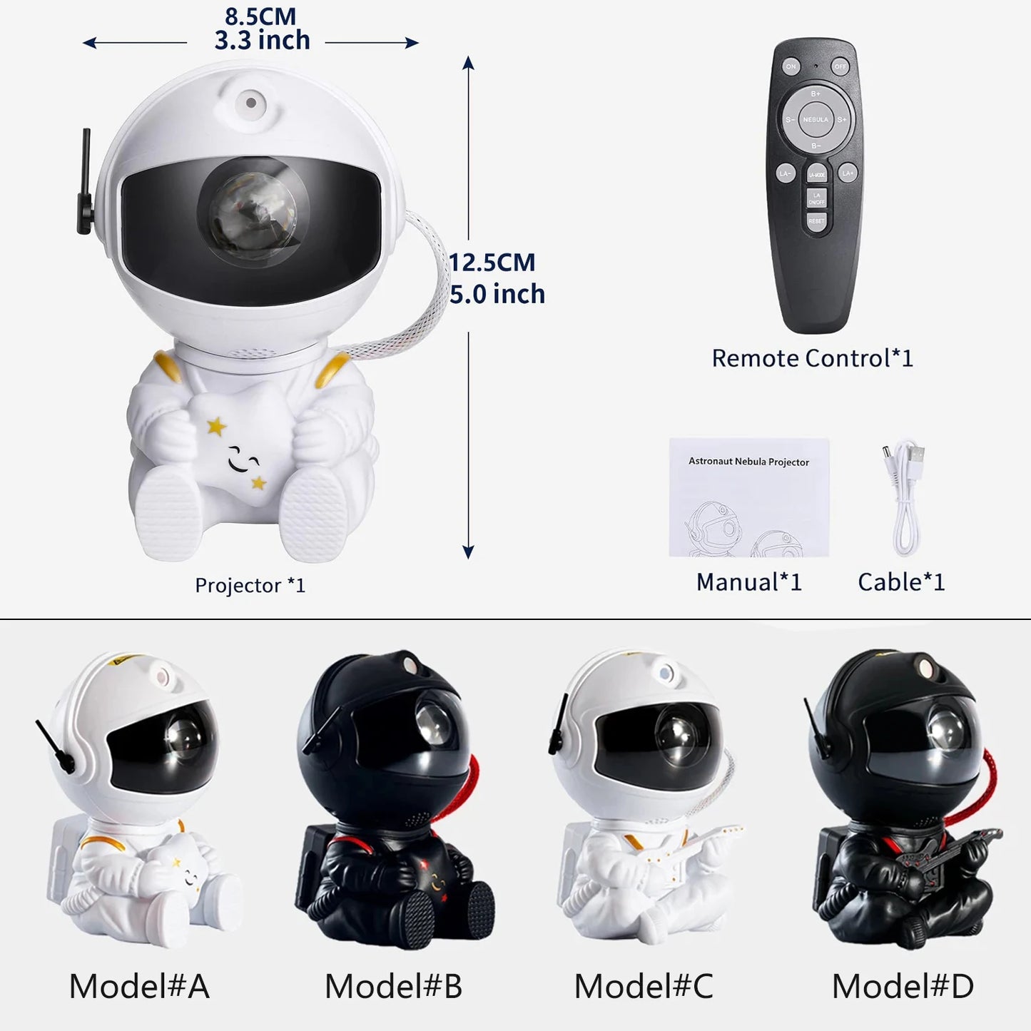 "Sitting Astronaut Star Projector – Chill LED Nebula Lamp for Cozy Nights"