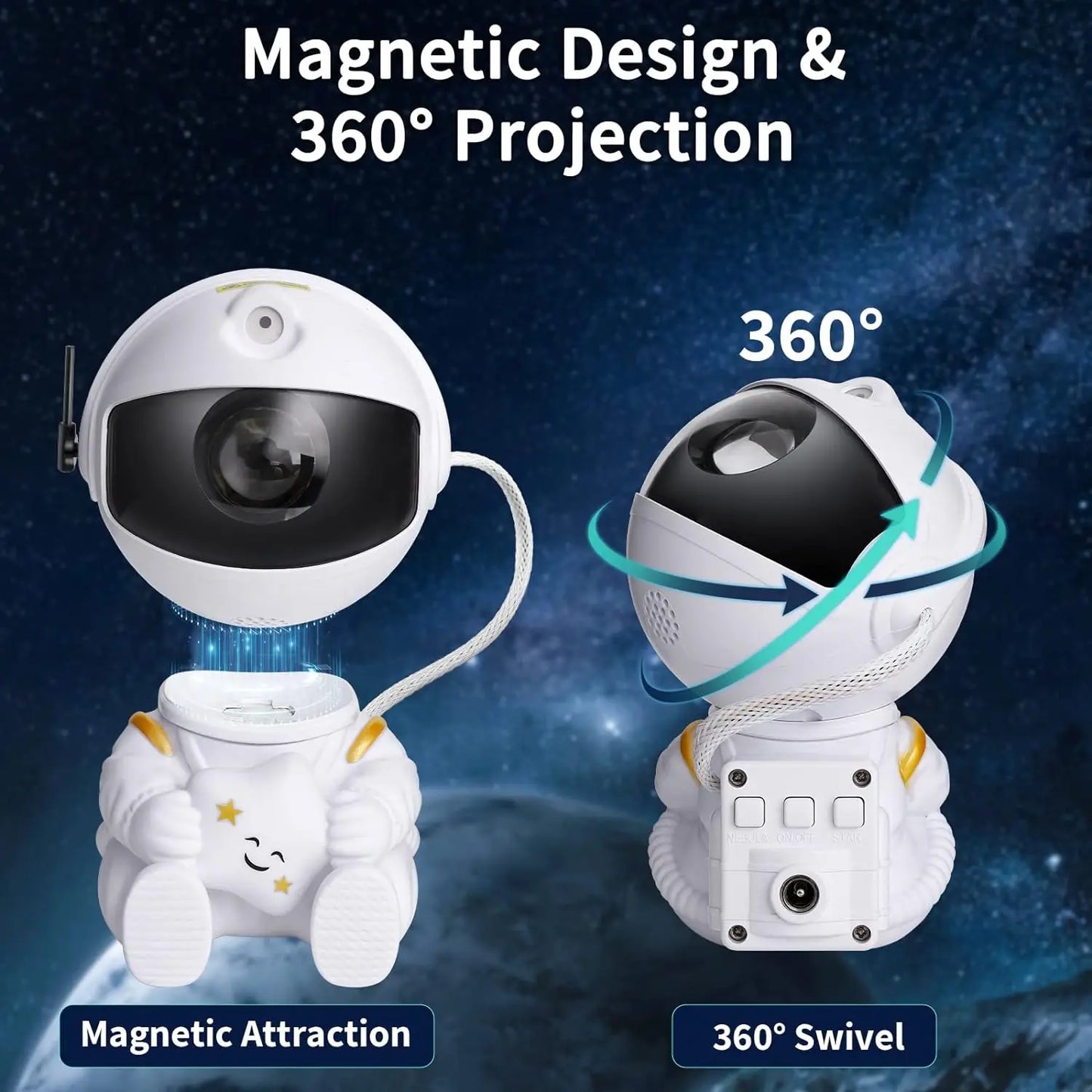 "Sitting Astronaut Star Projector – Chill LED Nebula Lamp for Cozy Nights"