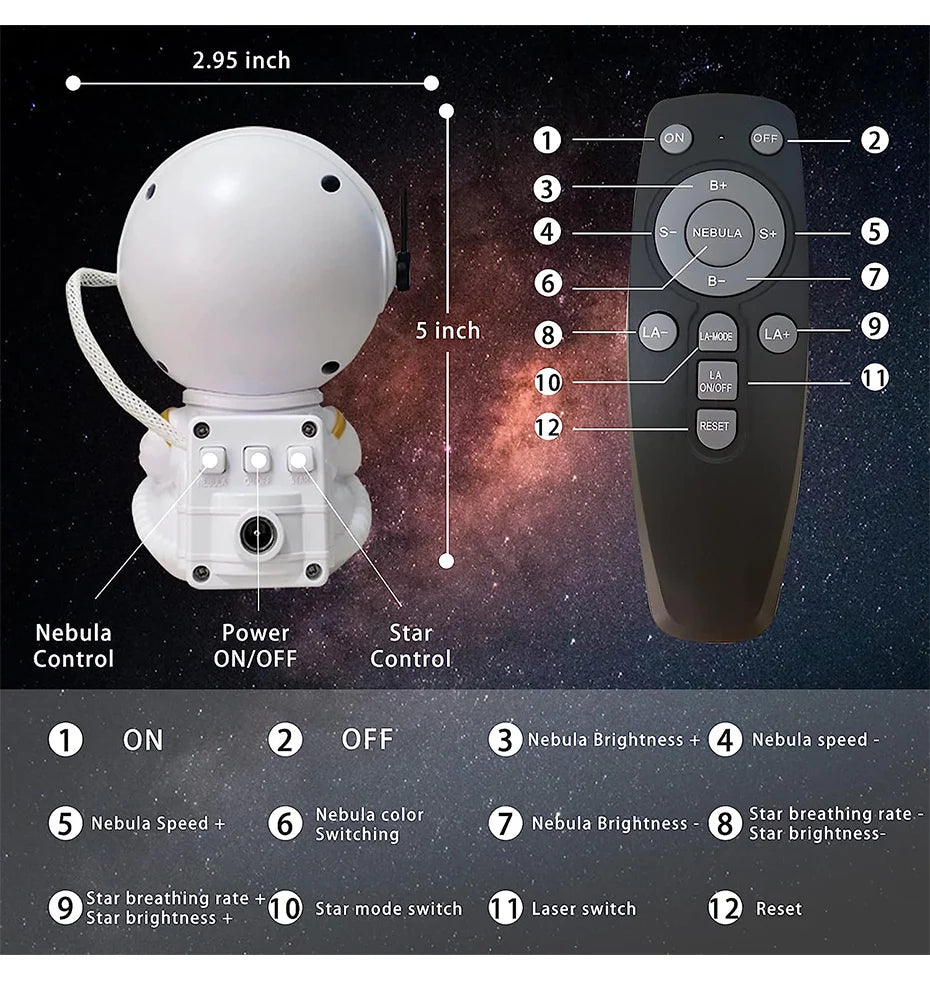 "Sitting Astronaut Star Projector – Chill LED Nebula Lamp for Cozy Nights"