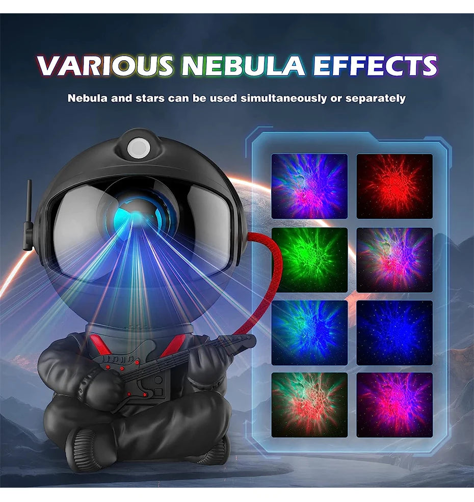 "Sitting Astronaut Star Projector – Chill LED Nebula Lamp for Cozy Nights"